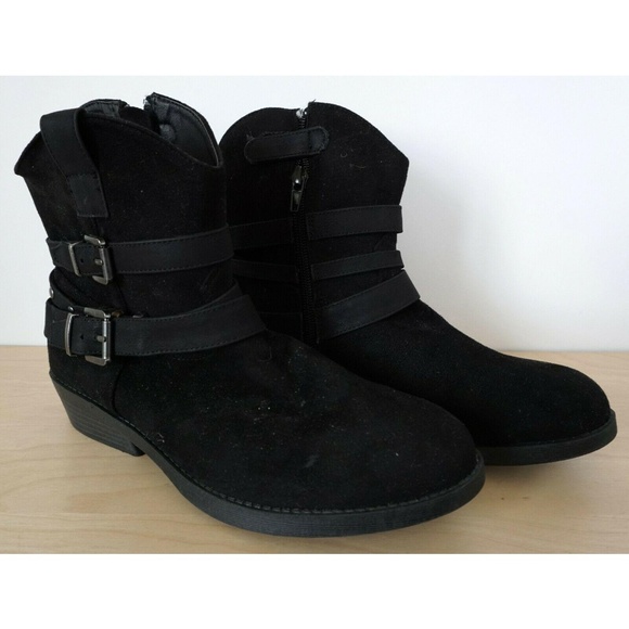 Last Chance! SAM EDELMAN Becka Black Suede Leather Ankle Boots - Picture 2 of 8